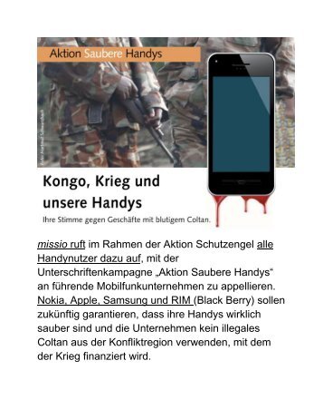 Blutige Handys,Coltanabbau im Kongo (PDF-Datei)