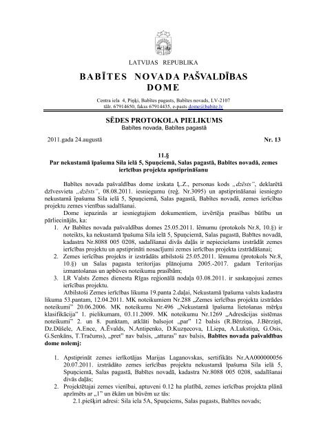 BABÄªTES NOVADA PAÅ VALDÄªBAS DOME - BabÄ«tes novads