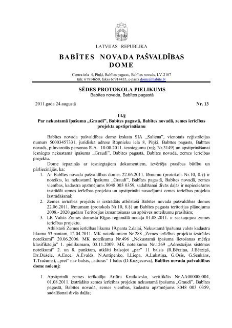 BABÄªTES NOVADA PAÅ VALDÄªBAS DOME - BabÄ«tes novads