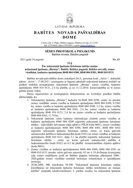 BABÄªTES NOVADA PAÅ VALDÄªBAS DOME - BabÄ«tes novads