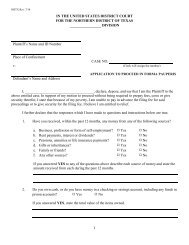 Motion to Proceed In Forma Pauperis - US District Court - Northern ...