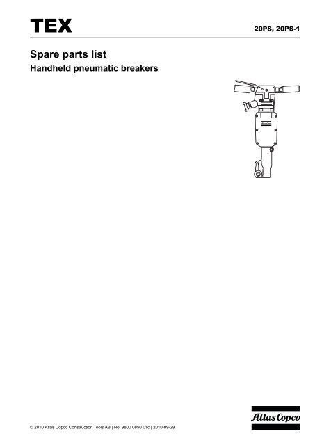 Atlas Copco TEX 20 Parts Manual - Jackhammers.com