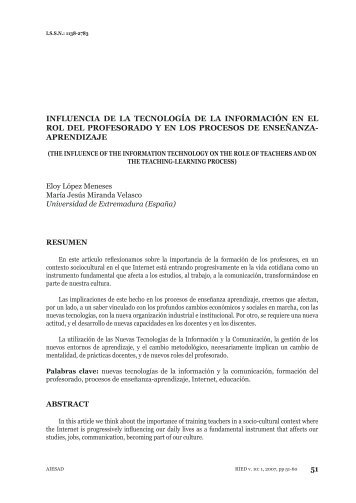 INFLUENCIA DE LA TECNOLOGÍA DE LA INFORMACIÓN EN EL ...