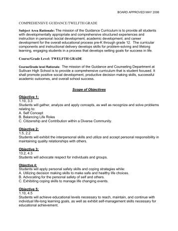 Scope of Objectives - Sullivan School District