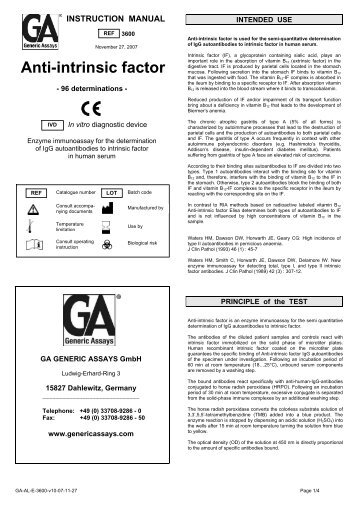 Anti-intrinsic factor - GA Generic Assays GmbH