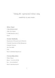 Valuing life: experimental evidence using sensitivity to ... - Chichilnisky