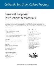 Renewal Proposal Instructions & Materials - California Sea Grant