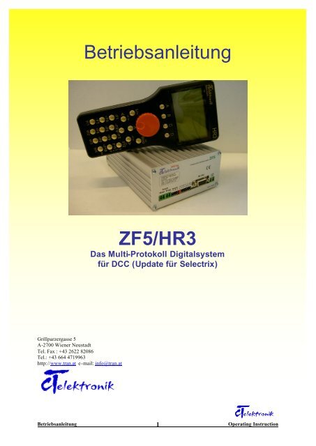 Betriebsanleitung ZF5/HR3 - cT Elektronik