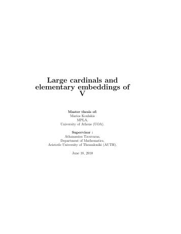 Large cardinals and elementary embeddings of V