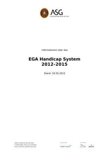 Informationen der ASG Ã¼ber das EGA Handicap System zum ...