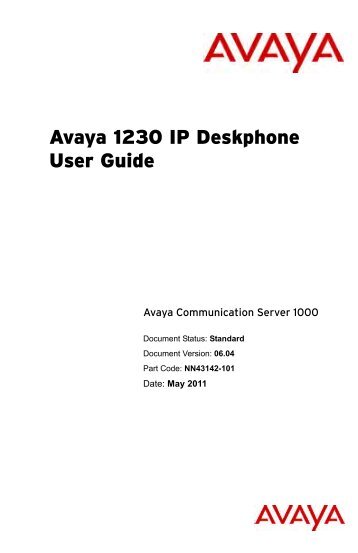 Nortel IP Phone 1230 User Guide - Avaya Support