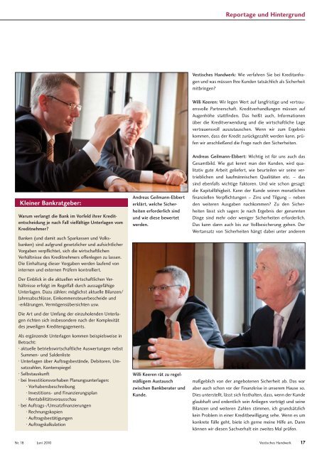 Vestisches - Das Magazin der Kreishandwerkerschaft Recklinghausen