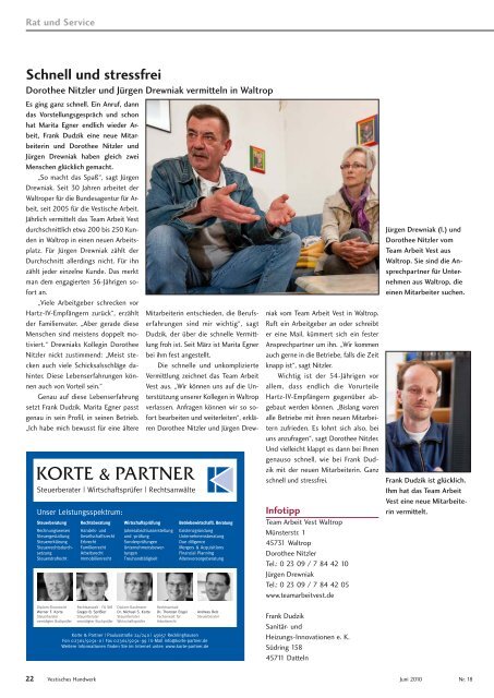 Vestisches - Das Magazin der Kreishandwerkerschaft Recklinghausen