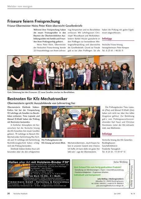 Vestisches - Das Magazin der Kreishandwerkerschaft Recklinghausen