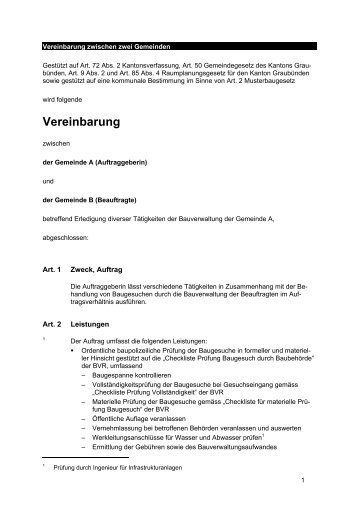 Sitzgemeinde Vertrag - BVR