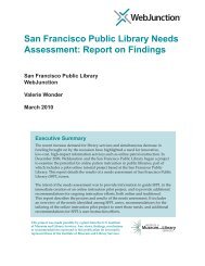 San Francisco Public Library Needs Assessment ... - WebJunction