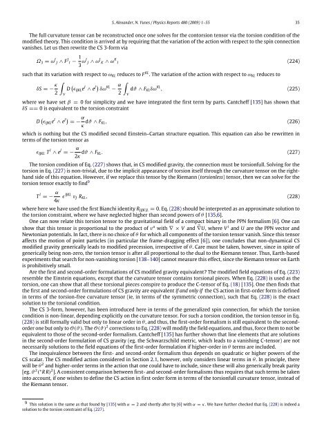 Physics Reports ChernâSimons modified general relativity