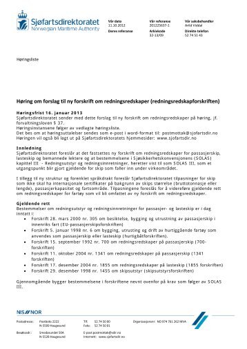 forslag til ny forskrift om redningsredskaper pÃ¥ skip.pdf