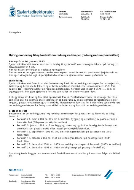 forslag til ny forskrift om redningsredskaper pÃ¥ skip.pdf