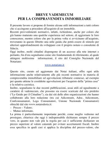 breve vademecum per la compravendita immobiliare - notaiodoria.it