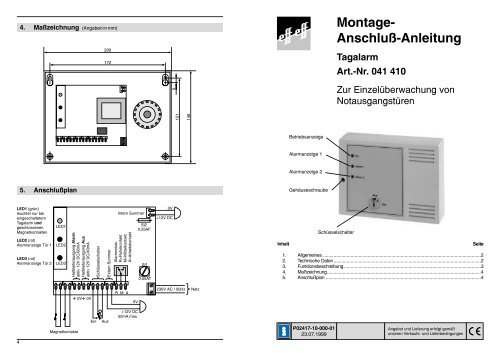 Montage- AnschluÃ-Anleitung - Assa Abloy