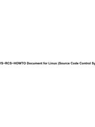 CVS-RCS-HOWTO Document for Linux (Source Code Control System)