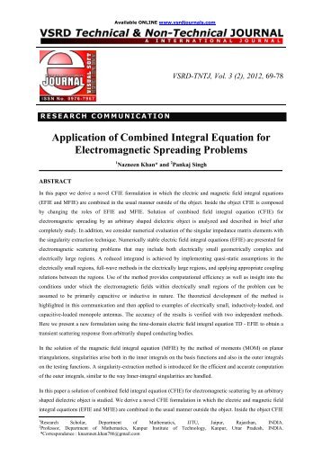 Application of Combined Integral Equation for Electromagnetic ...