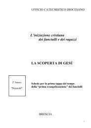 Schede per gli incontri coi ragazzi (sussidio) - Diocesi di Brescia