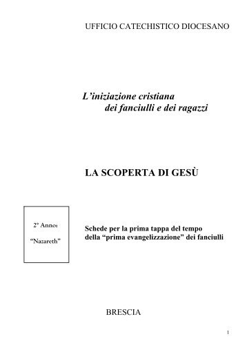 Schede per gli incontri coi ragazzi (sussidio) - Diocesi di Brescia