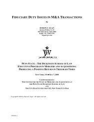 fiduciary duty issues in m&a transactions - Jackson Walker LLP
