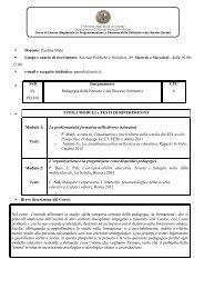 Pedagogia della persona e dei processi formativi - FacoltÃ  di ...
