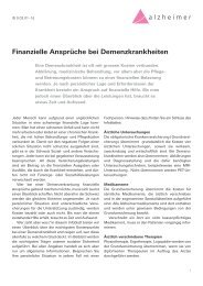 Finanzielle Ansprüche bei Demenzkrankheiten - Schweizerische ...