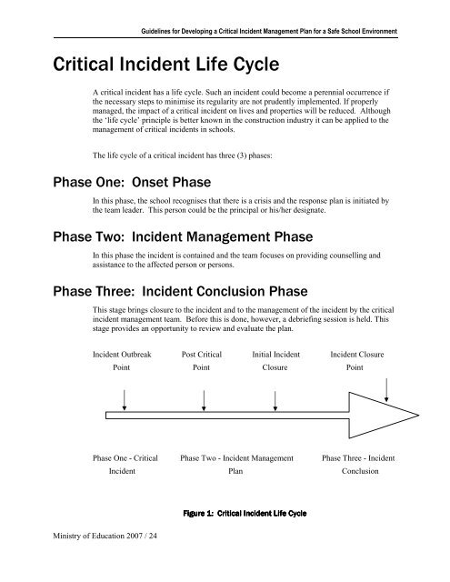Critical Incident Manual - Ministry of Education