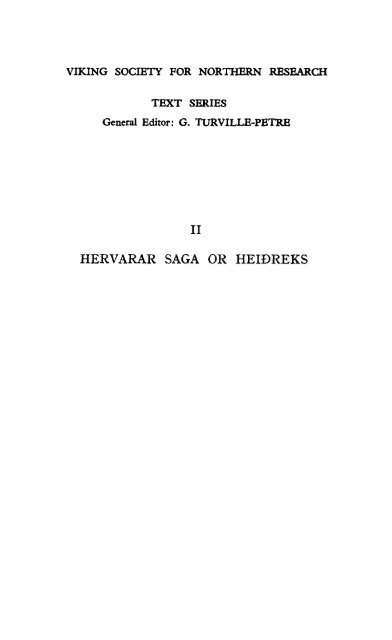 Hervarar Saga - Viking Society Web Publications