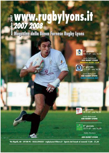 Novembre 2007 - Rugby Lyons Piacenza