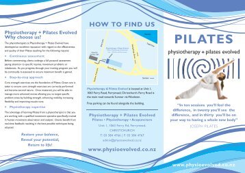 to view our Pilates Pamphlet - Physiotherapy and Pilates Evolved ...