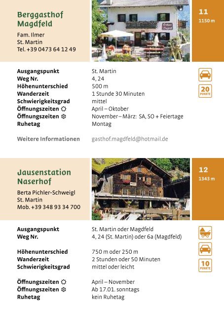 Almen & Jausenstationen - Tourismusverein Passeiertal