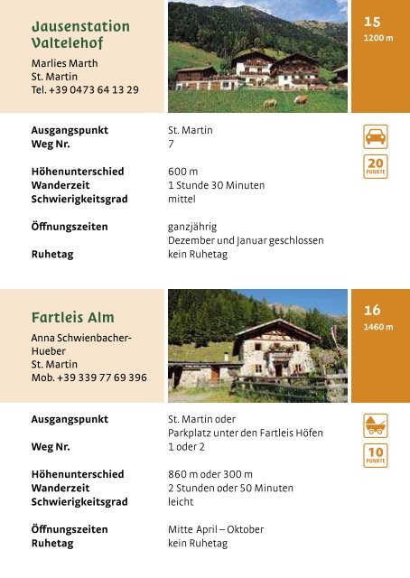 Almen & Jausenstationen - Tourismusverein Passeiertal