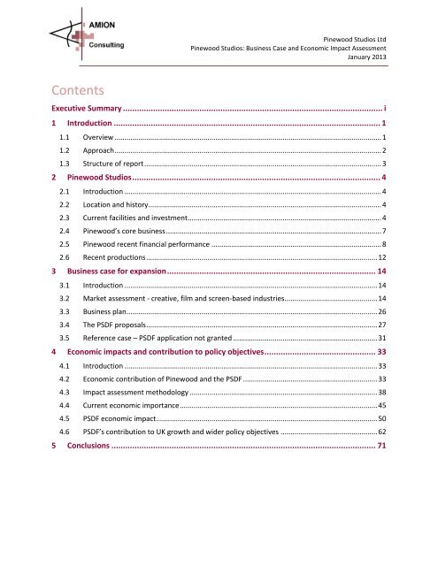 Pinewood Studios: Business Case and Economic Impact Assessment