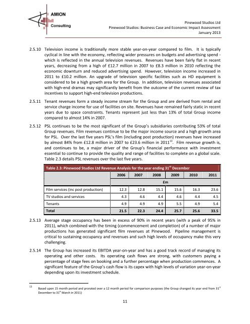 Pinewood Studios: Business Case and Economic Impact Assessment