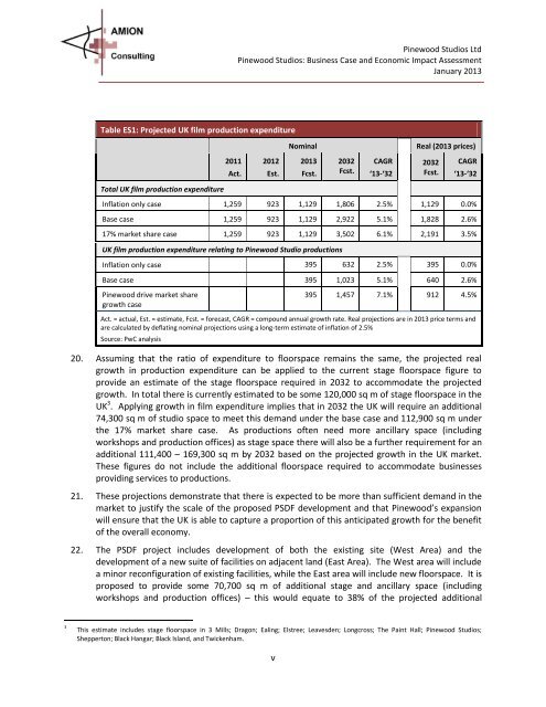 Pinewood Studios: Business Case and Economic Impact Assessment