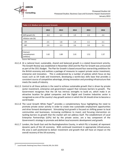 Pinewood Studios: Business Case and Economic Impact Assessment