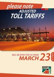 Toll Tariffs 2012 - sanral