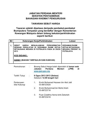 JABATAN PERDANA MENTERI SEKSYEN ... - ePerolehan