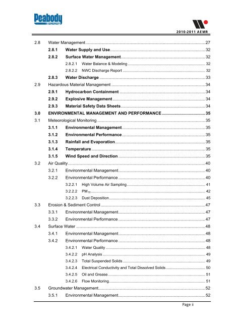 Wambo Coal AEMR 2010-2011 - Peabody Energy