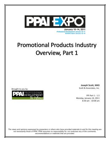 Promotional Products Industry Overview, Part 1 - The PPAI Expo