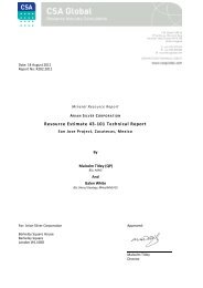 Resource Estimate 43-101 Technical Report - Arian Silver Corporation
