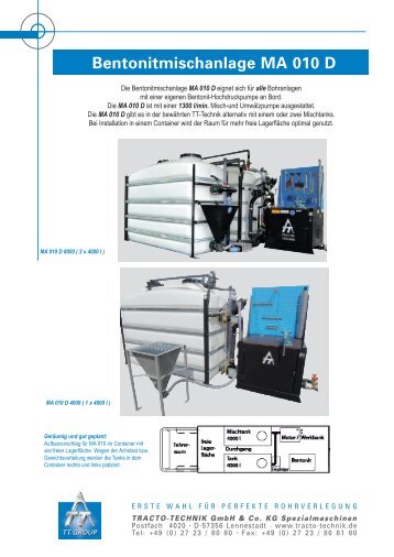 Bentonitmischanlage MA 010 D - Tracto-Technik