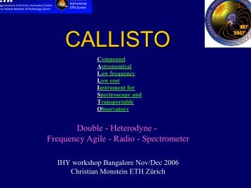 CALLISTO - radio spectrometer