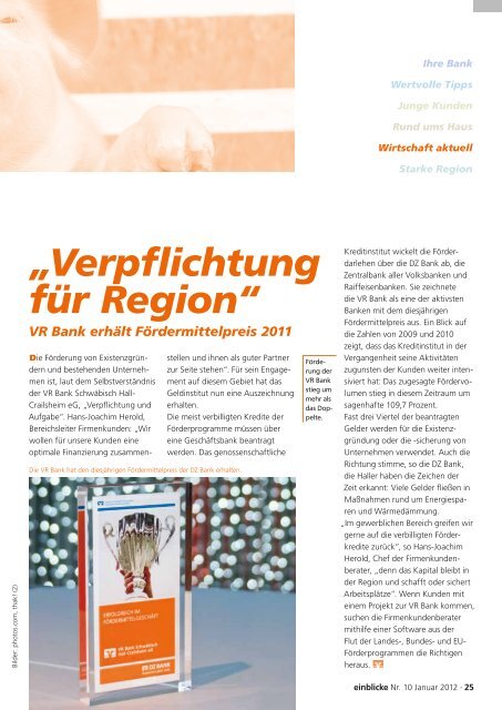 mitgliederzeitschrift - VR Bank Schwäbisch Hall-Crailsheim eG